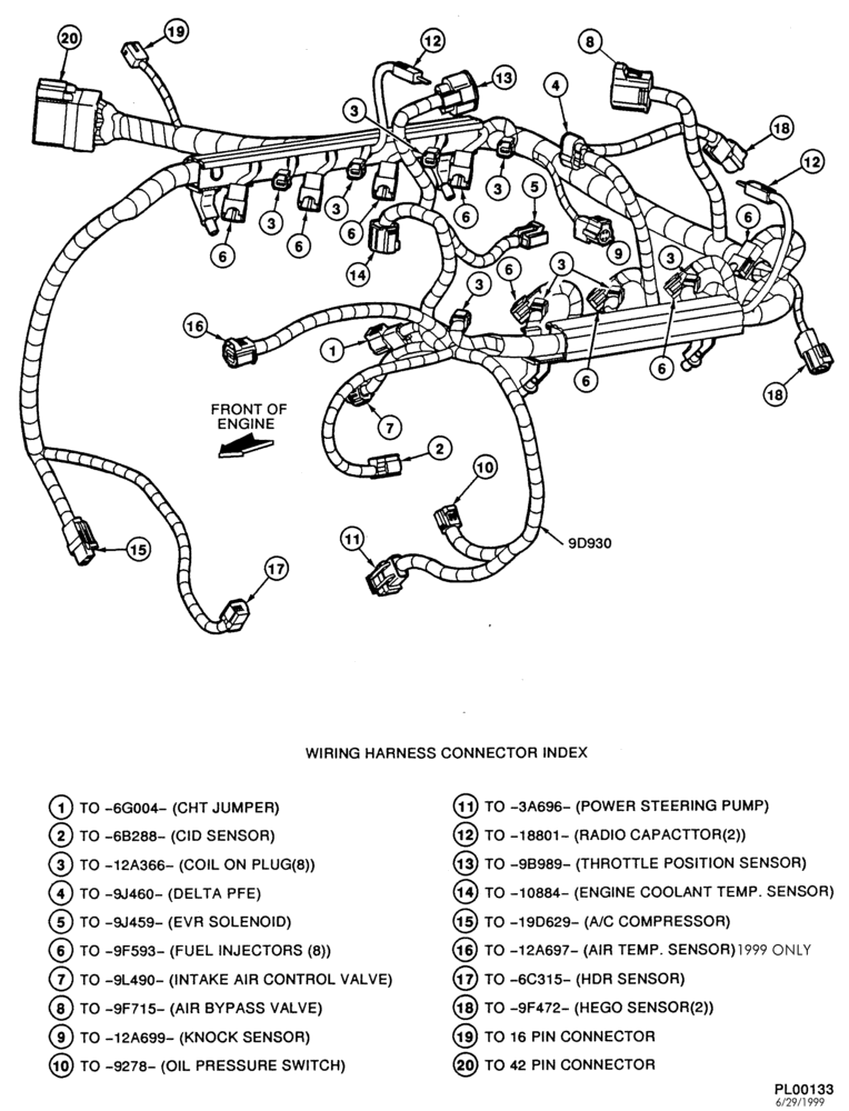 STARTER, IGNITION AND HEADLAMP SWITCHES-Wiring harness assembly - 8 cyl. 5.4L