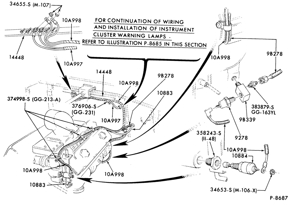 106.2 - ENGINE WARNING SYSTEM-Engine warning system-oil pressure and water temperature (engine compartment)- L-LT900-8 cyl. 568