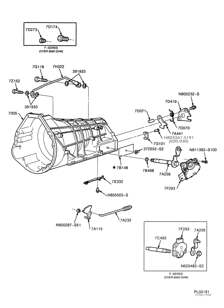 A70.15 - E4OD TYPE-INTERNAL PARTS - Manual control linkage & parking pawl-TE
