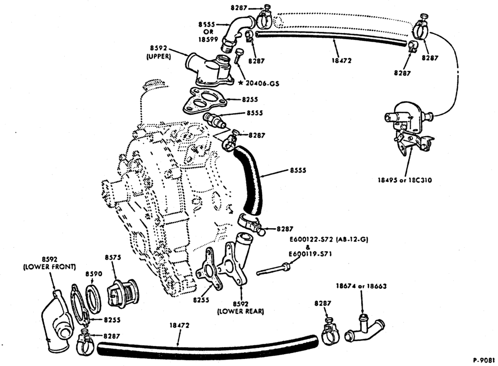 80 - WATER CONNECTIONS AND HOSES-WATER CONNECTIONS AND HOSES- 6 cyl. 171 (2.8L)-R