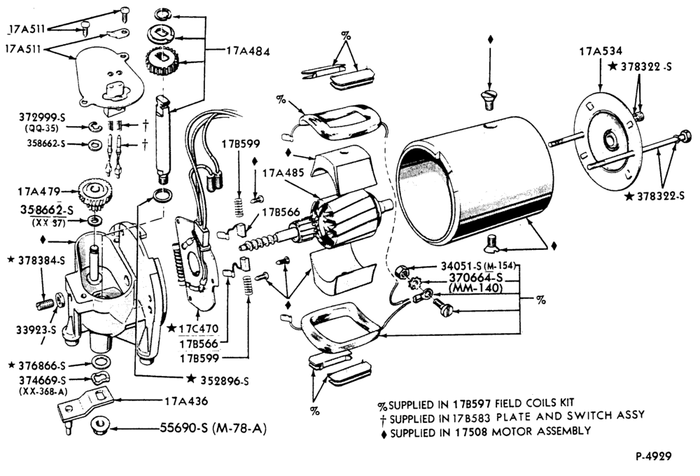 175 - WIPERS & WASHERS-Windshield wiper motor parts-F-FT600/900