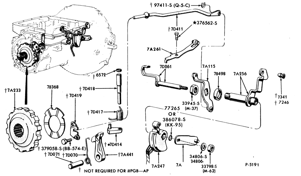 A70.3 - C6 TYPE - INTERNAL PARTS-INTERNAL PARTS- parking pawl, throttle and manual control linkage-A,MA