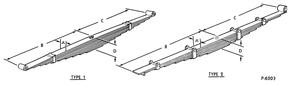 53 - SPRING ASSY. (FRONT) SIZE CHART