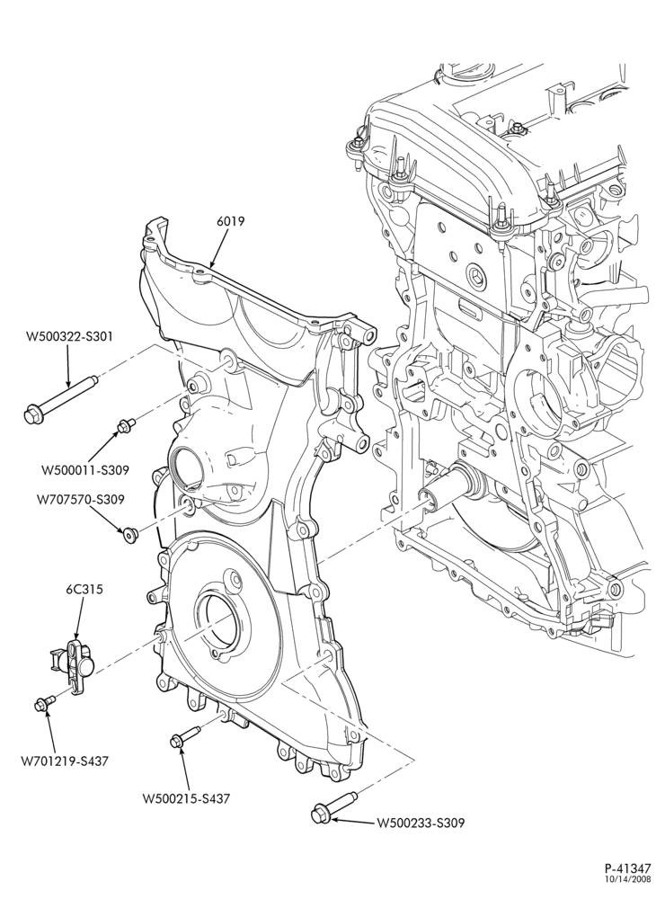 4 CYL. 2.3L-Timing gear covers-R