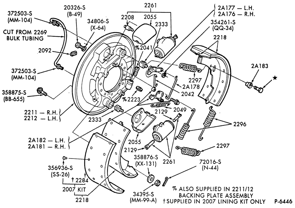 BRAKE WHEEL CYLINDERS-Rear brakes (self-adjusting - hydraulic) - 15" x 6" and 15" x 7" Wagner-F-FT600/900