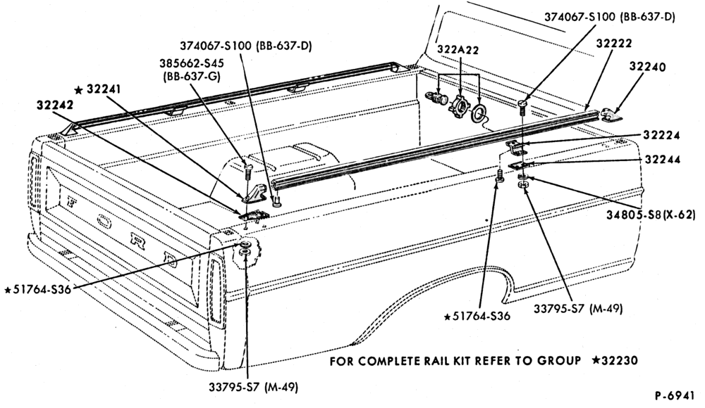 200 - BACK-OF-CAB EQUIPMENT-Pickup box side rails - bolt-on type-F100/250(99)-8� box