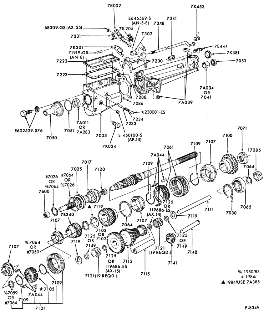 70.4 - INTERNAL PARTS-4 speed manual trans. - German design-4/S