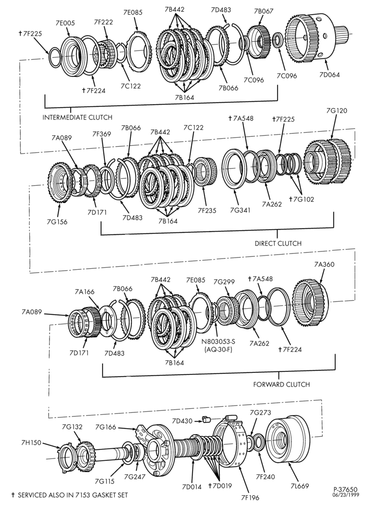 AUTOMATIC TRANSMISSION-INTERNAL PARTS - Clutches, gears, shafts, plates - 6 cyl. 3.0L - Page A-TW