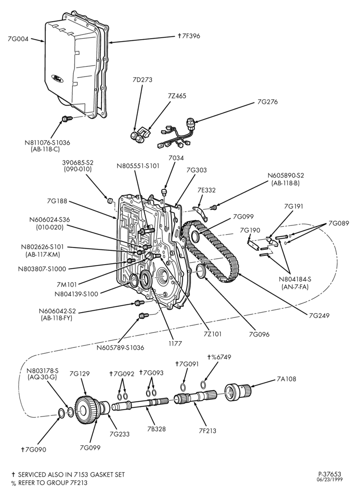 AUTOMATIC TRANSMISSION-INTERNAL PARTS - Chain cover & related parts - 6 cyl. 3.0L-TW