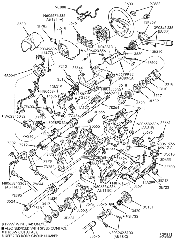AUTOMATIC TRANSMISSION-EXTERNAL PARTS - Steering column - tilt wheel-TW
