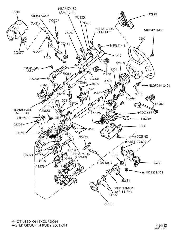 AUTOMATIC TRANSMISSION-EXTERNAL PARTS - Steering column & shift control - fixed wheel - Page A-L1
