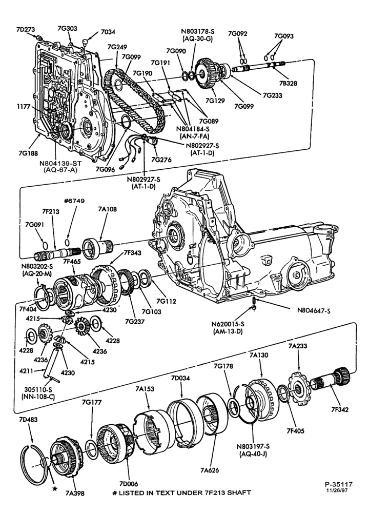 AUTOMATIC TRANSMISSION-INTERNAL PARTS - Clutches, gears, shafts, extension & related parts - Page B-TW