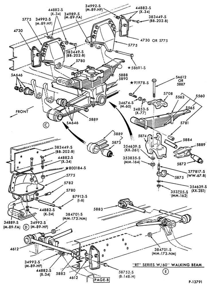 REAR SUSPENSION (SPRINGS AND SHOCK ABSORBERS)-Springs & shock absorbers - Hendrickson - Page B-FT800/900