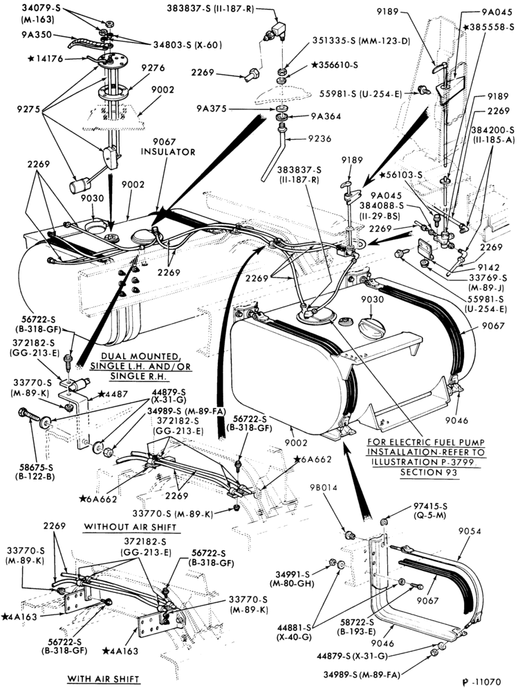 90 - 8 CYL. 7.8L, 8.8L (477, 534 C.I.D.) GAS-L-LN-LNT-LT-LTS900- w/50 or 75 gallon D type round step tanks