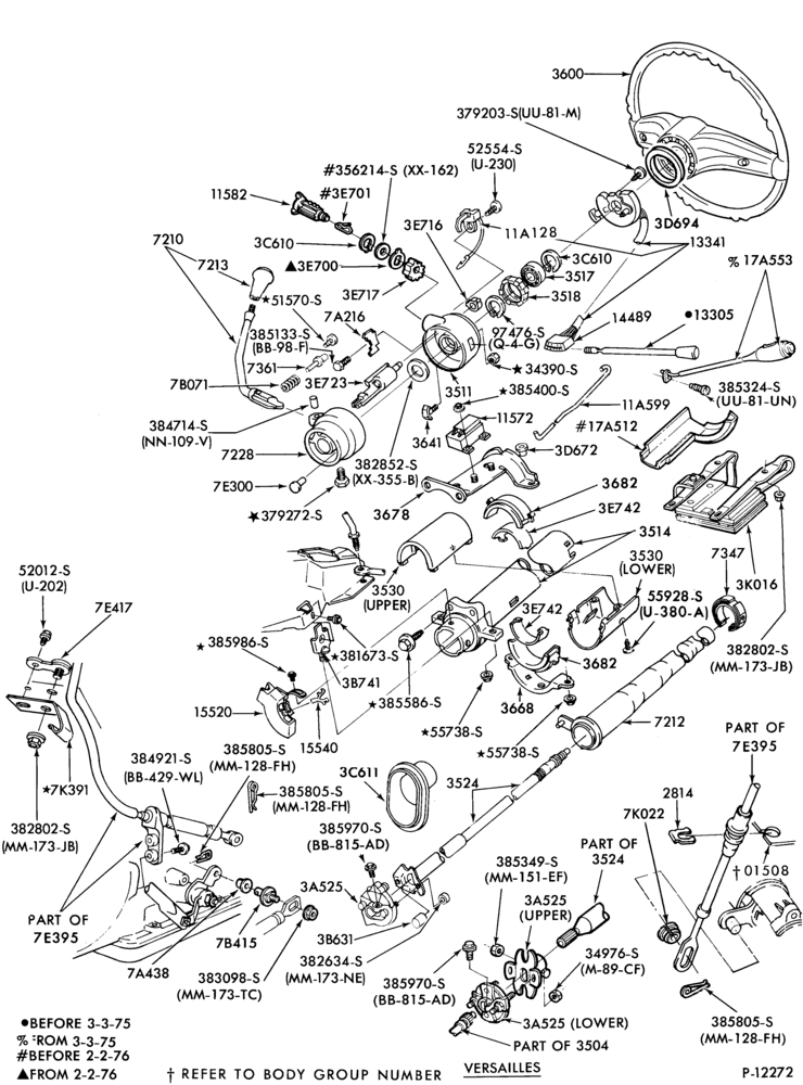A72 - STEERING-Steering column - column shift