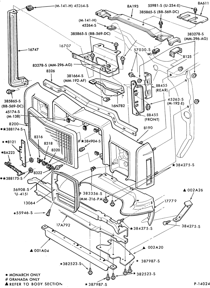 82 - RADIATOR, GRILL AND COOLING-RADIATOR GRILLE & RELATED PARTS