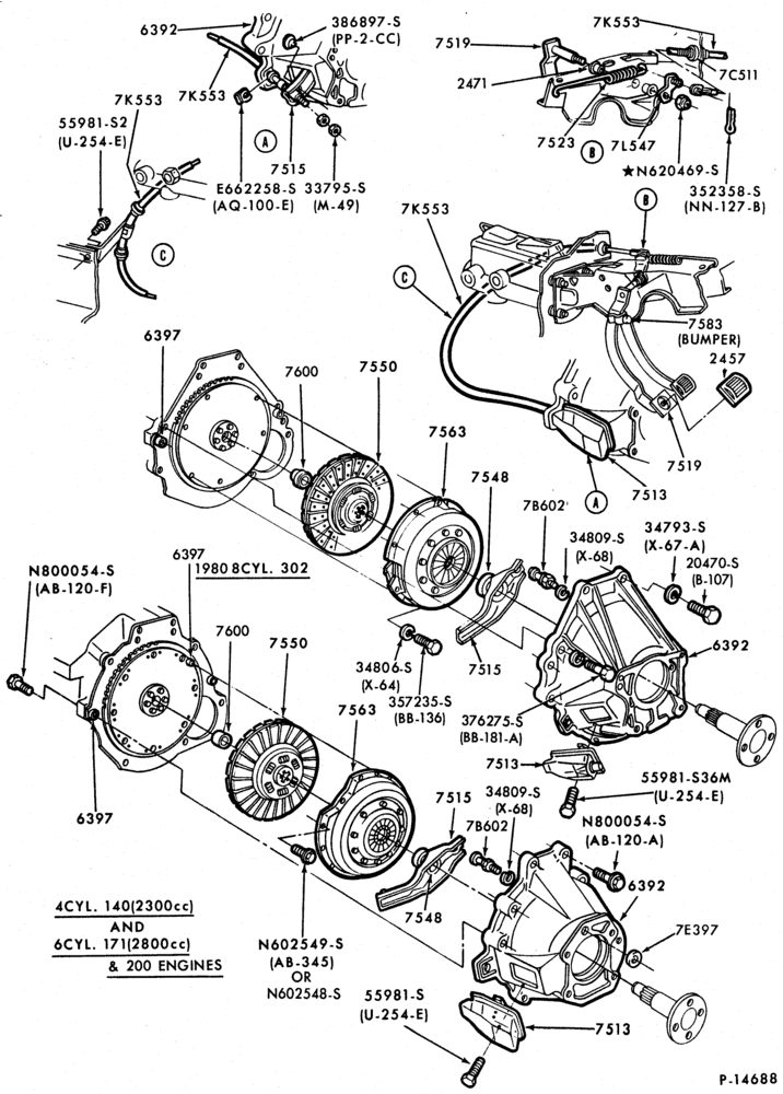 75 - EXTERNAL PARTS-Clutch, clutch pedal and brake pedal-All