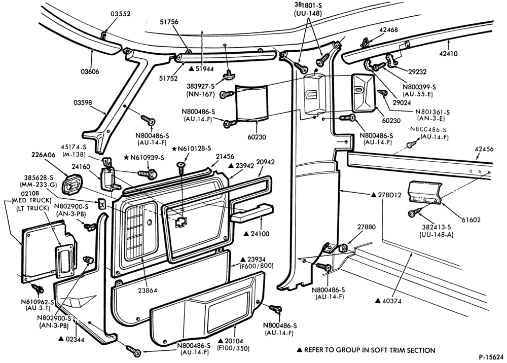 I/T - LIFT/TAILGATE, BACK-OF-CAB, BACK WINDOW-Interior trim panels-F-FT600/900
