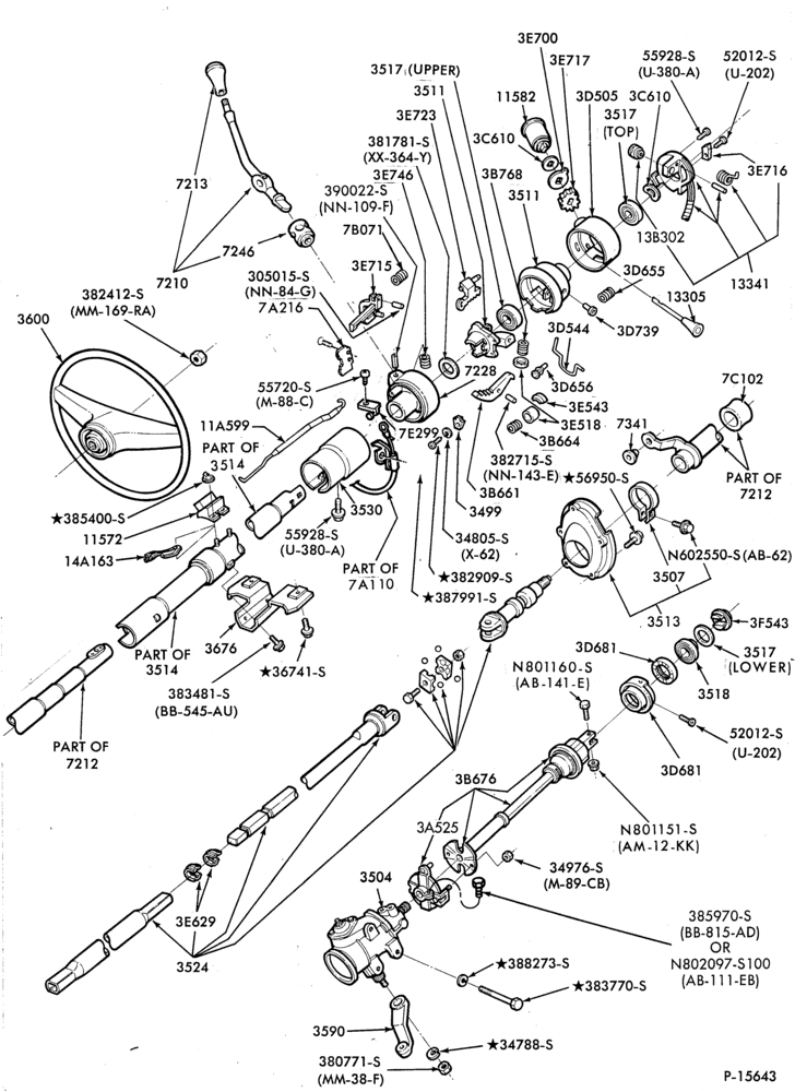 A72 - C6 TYPE TRANSMISSION-Steering column - (1980/81) - (1980/)   - tilt wheel-F-U100/350