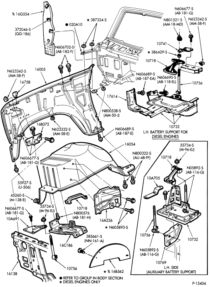 160 - FENDERS-Fender and apron sheet metal-U150