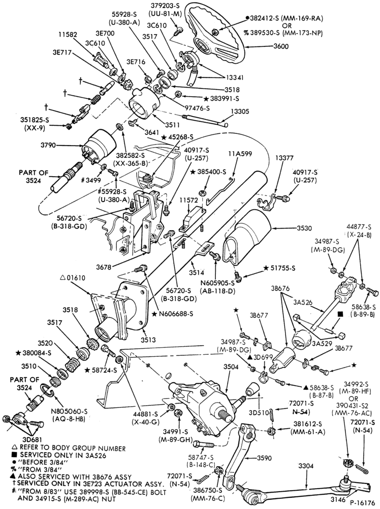 FRONT SUSPENSION AND STEERING-COLUMN-for floor shift-body type 81 (cab)-F-FT600/900