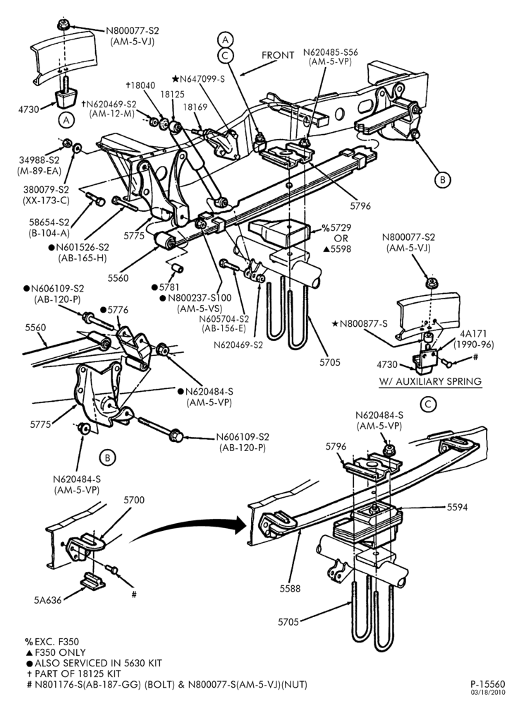 REAR SUSPENSION-REAR SUSPENSION- multi leaf spring-F150/350-4/W/D