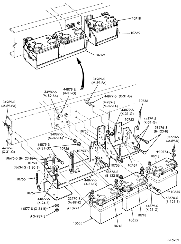 BATTERY CARRIERS-F-FT600/900-8 cyl. 501 (990) Detroit diesel (2 or 3 12 volt batteries)