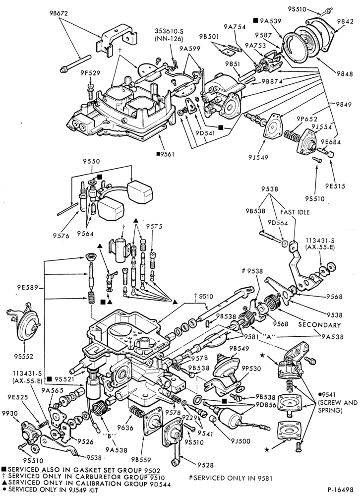 95 - 4 CYL. 1.6L (98 C.I.D.)-Carburetor - Holley 2B (740)