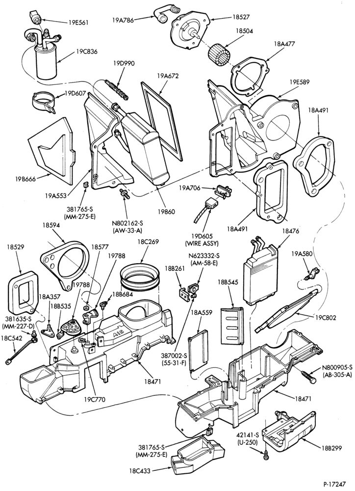 195 - AIR CONDITIONING-Evaporator Parts- integral-B