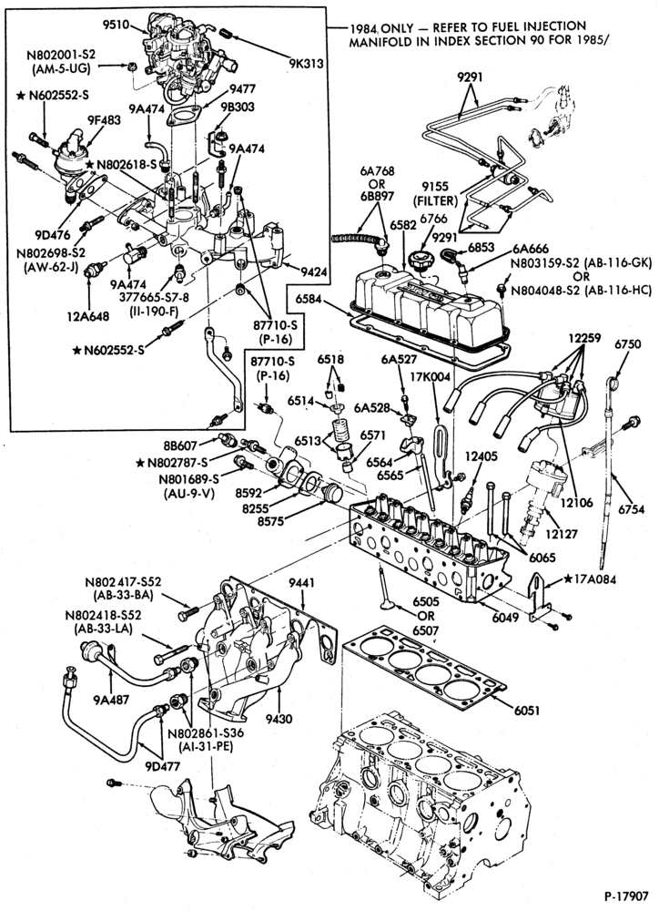 60 - 4 CYL. 2.3L (140 C.I.D.) HSC-Cylinder block- external