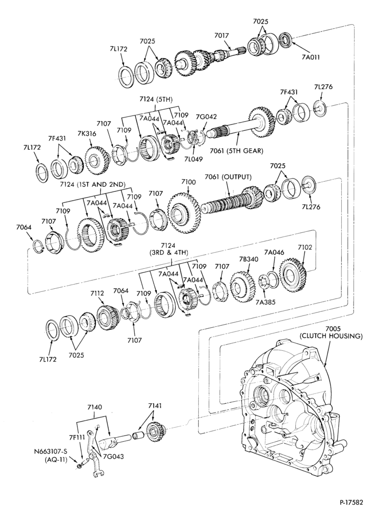 70.5 - INTERNAL PARTS-5 speed transaxle - differential details-5/S