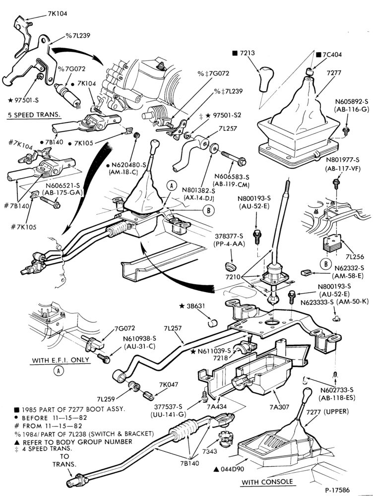 72.1 - EXTERNAL PARTS-Gearshift mechanism - floor mounted - 5 speed