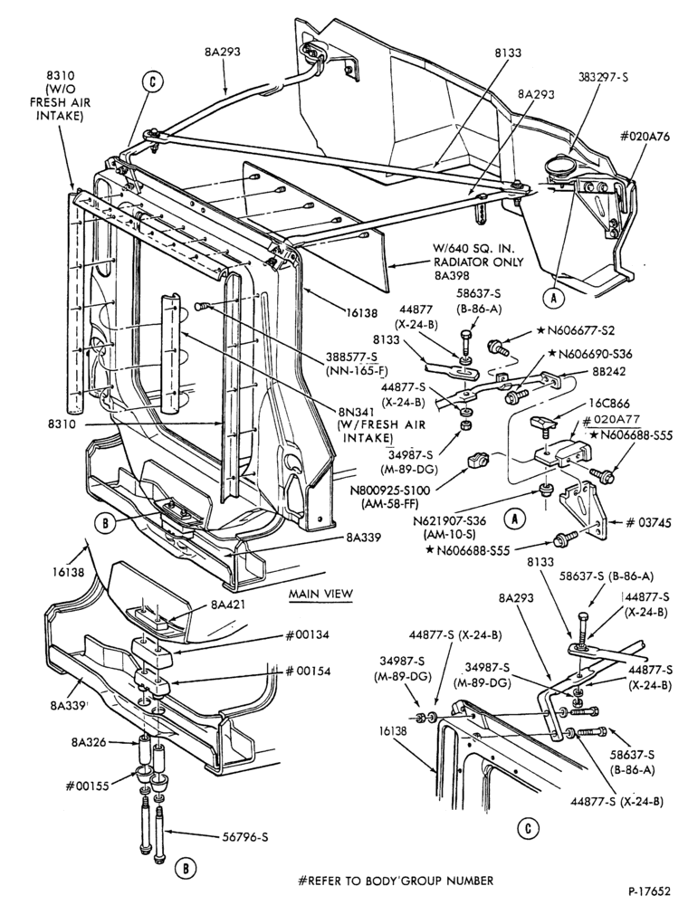 COOLING SYSTEMS-Radiator support - w/tilt front end-F-FT600/800