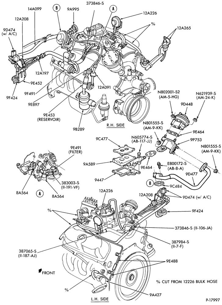 94.5 - 6 CYL. 3.8L (230 C.I.D.)-recirculation (E.G.R.)  - exc. Calif.