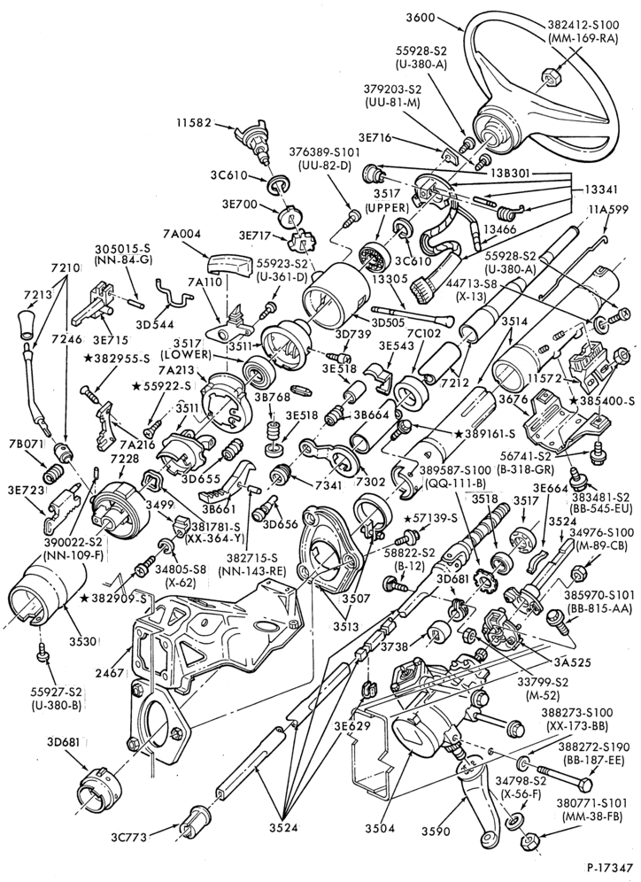 A72 - A0T TYPE TRANSMISSION-Steering column - tilt wheel-E100/250