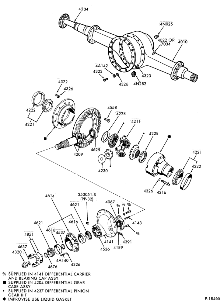 40 - REAR AXLE - TANDEM - ROCKWELL (TIMKEN)-Single reduction rear rear axle - SL100 & SQ100-FT800/900