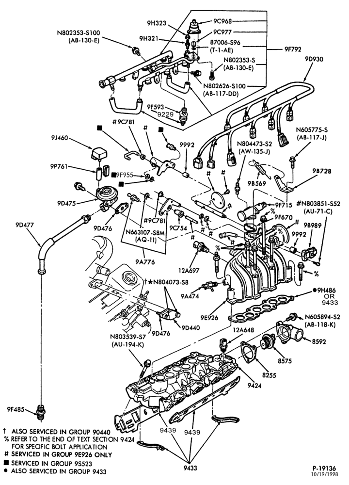 93 - 6 CYL. 3.0L (183 C.I.D.)-Intake manifold and related parts