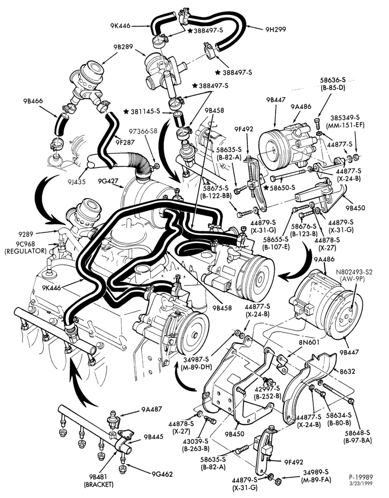 94 - 8 CYL. 6.1L, 7.0L GAS - EXC. M.F.I.-Secondary Air Injection - dual pump