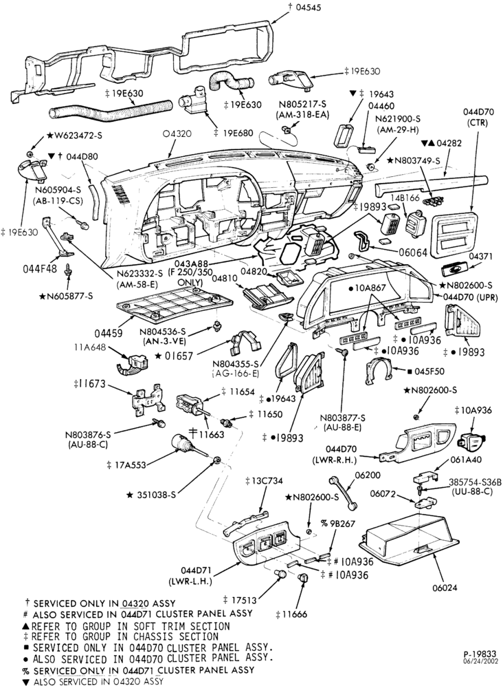 030 - INSTRUMENT PANEL-Instrument panel and pad-F150/350,