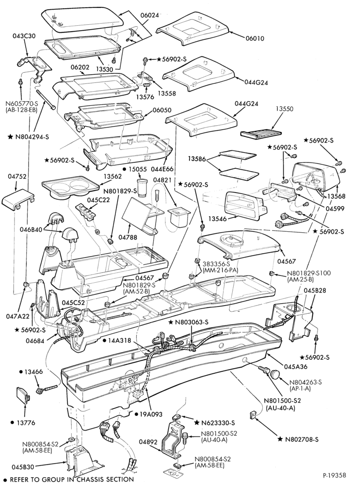 045 - INSTRUMENT PANEL AND FLOOR-Console - floor