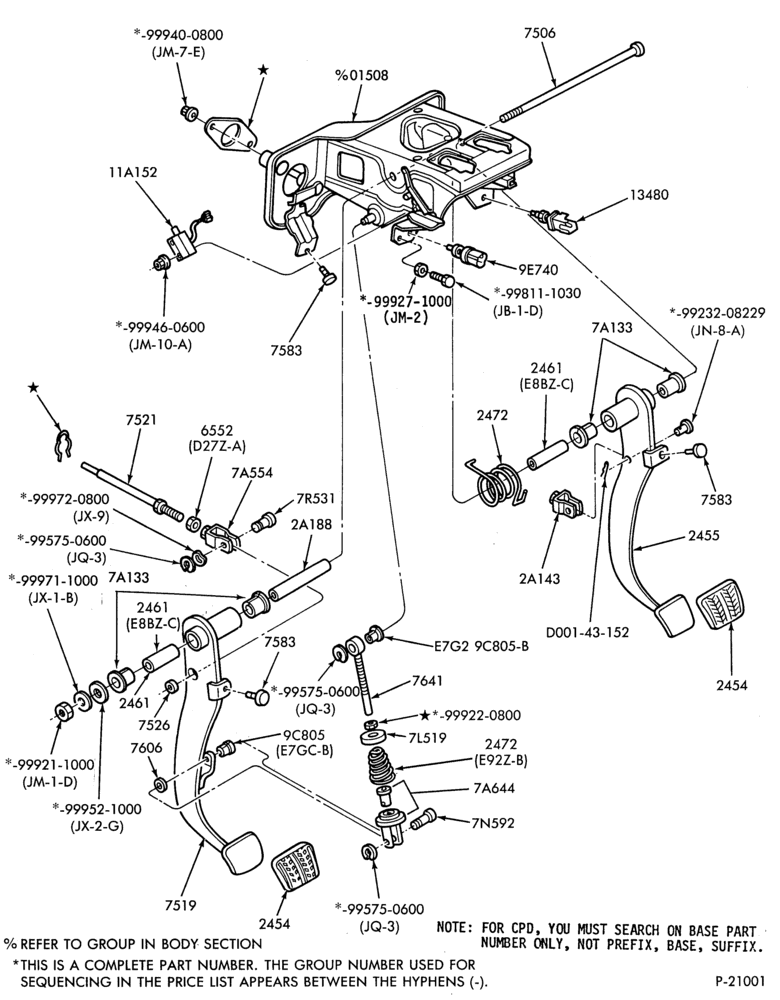 75 - BRAKES-Brake and clutch pedal - M/T