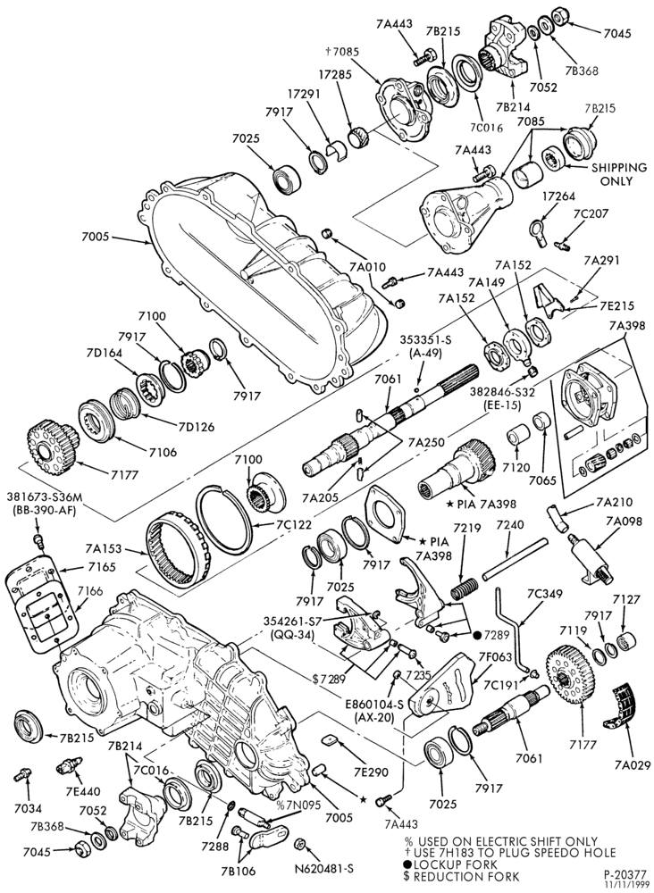 70 - TRANSFER CASE (FOUR WHEEL DRIVE)-Part time - Warner - manual-U150