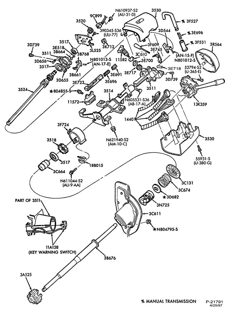 35 - STEERING-Steering column - A/T - floor shift - tilt wheel