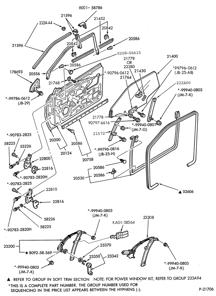 230 - BODY SIDES AND QUARTER-Window parts - front door