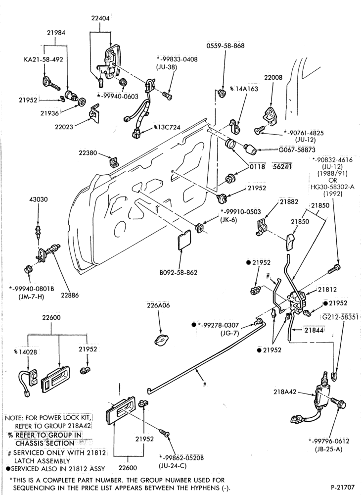 230.1 - BODY SIDES AND QUARTER-Handles and latch parts - front door