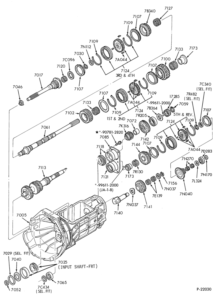 70.15 - INTERNAL PARTS-5 speed manual trans. - Mazda-RKE - gear train-5/S