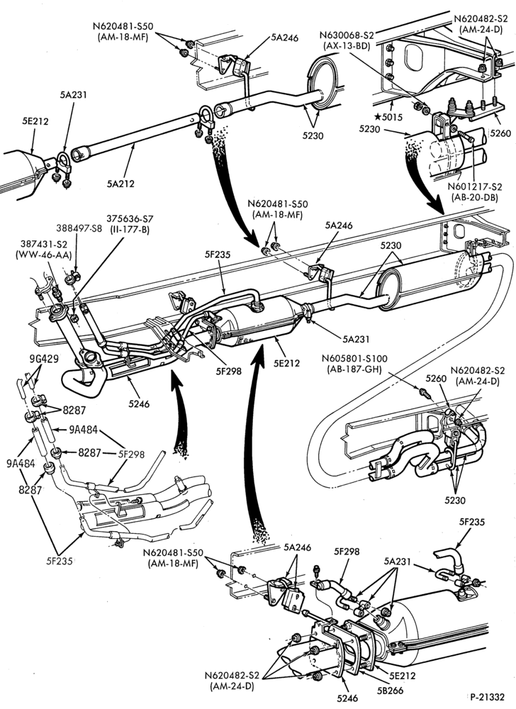 EXHAUST-Exhaust system - 8 cyl. 7.5L - over 8500# G.V.W.-F53(Stripped Chassis)