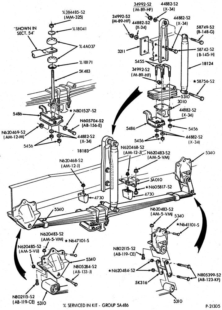 FRONT SUSPENSION-Front suspension - with front leaf spring-F53/59(Stripped Chassis)