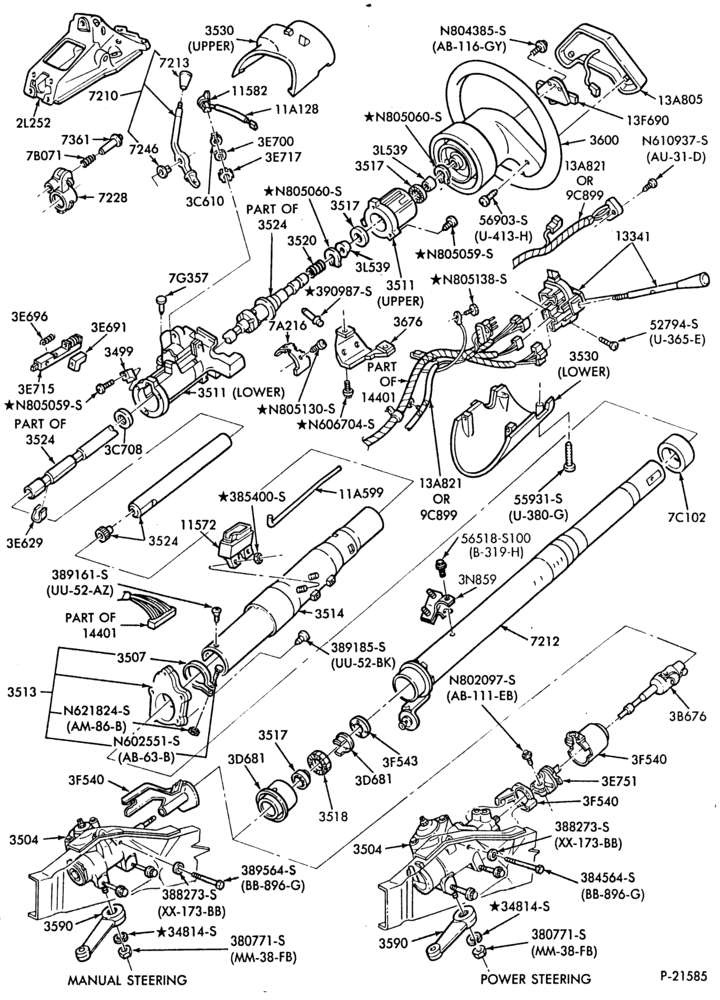 A72 - A4LD TYPE TRANSMISSION-- column shift- fixed wheel-B,R