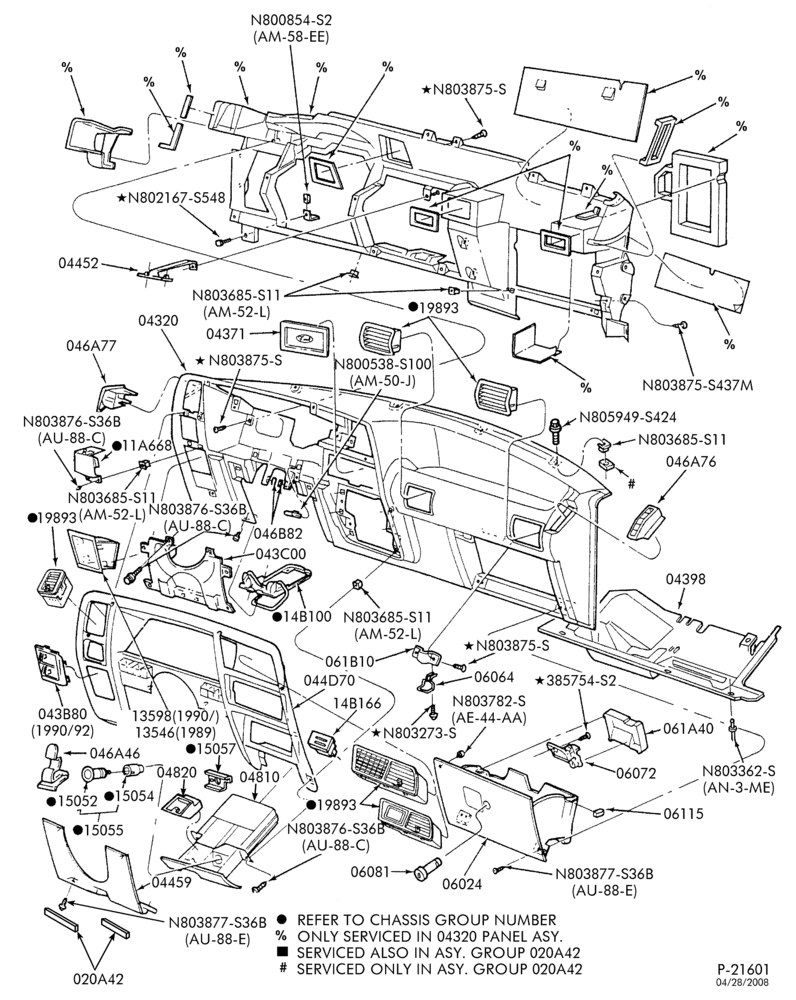030 - INSTRUMENT PANEL-Instrument panel and pad-(1989)-B